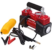Ejoyous Compresor de Aire portátil con Pinza Doble de batería- Doble Cilindro- 150 PSI- compresor de Aire con tubería…